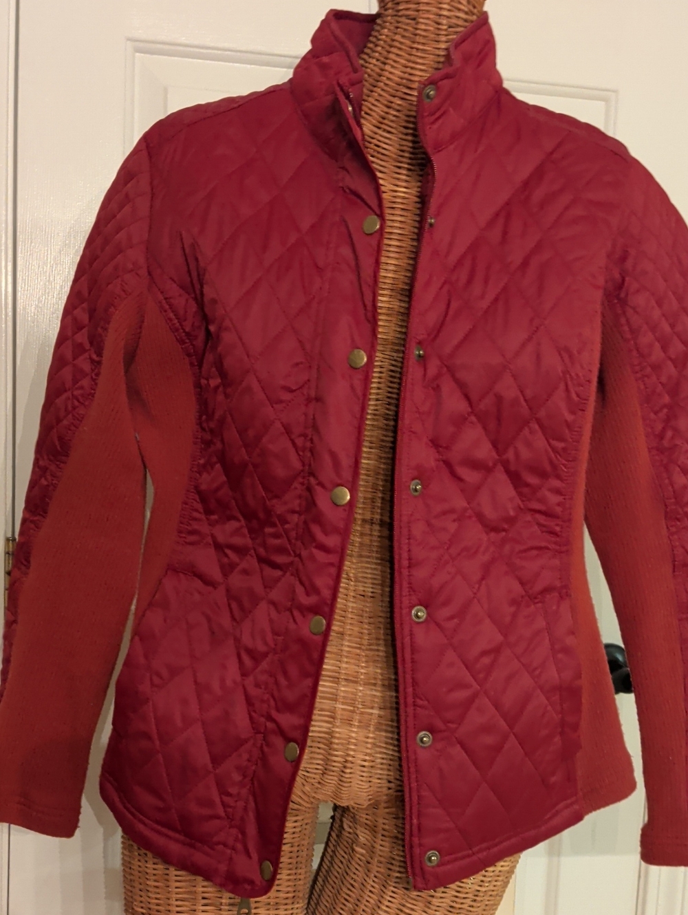Merona Quilted Jacket in Red XL Like New